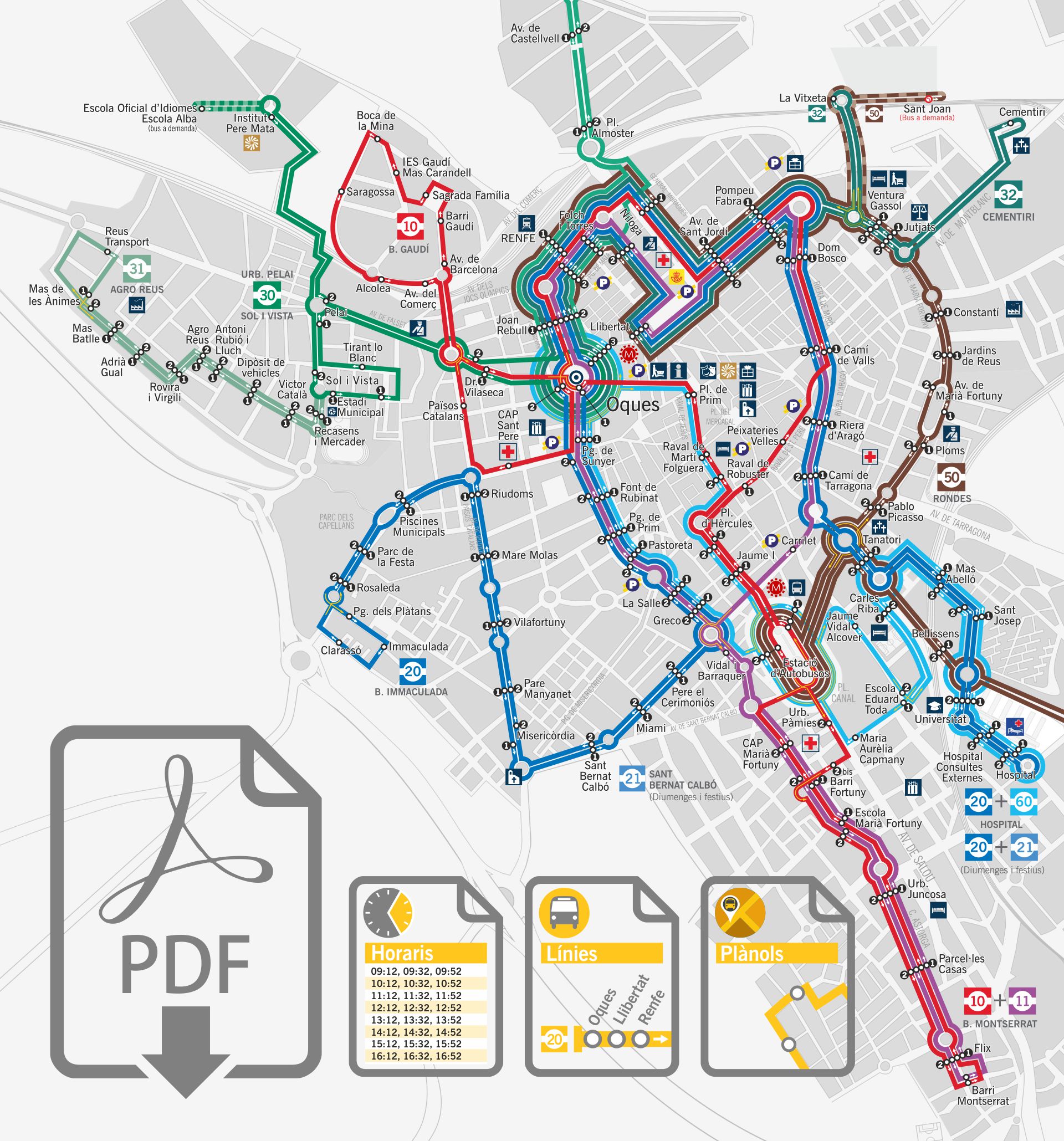 mapa transport reus